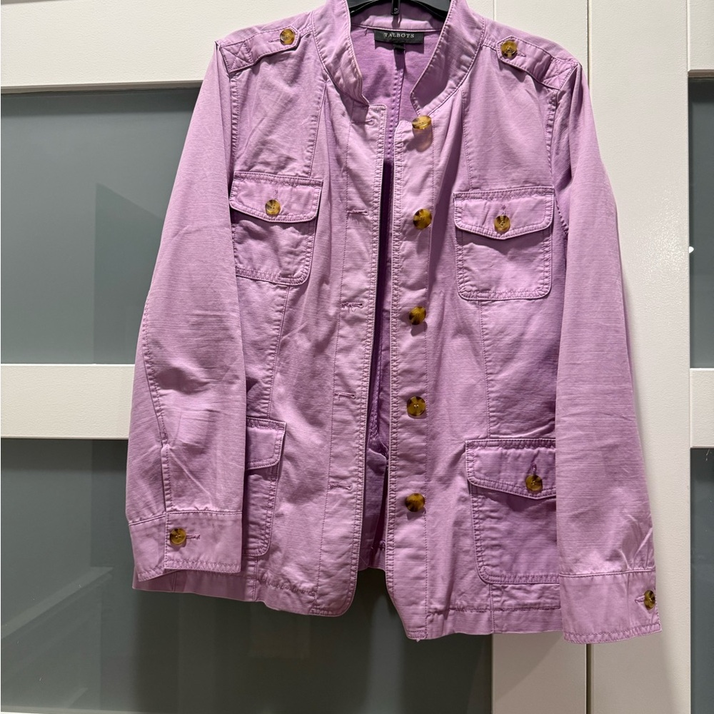 Women's Talbots Purple Utility Military Style Jacket - Picture 5 of 10